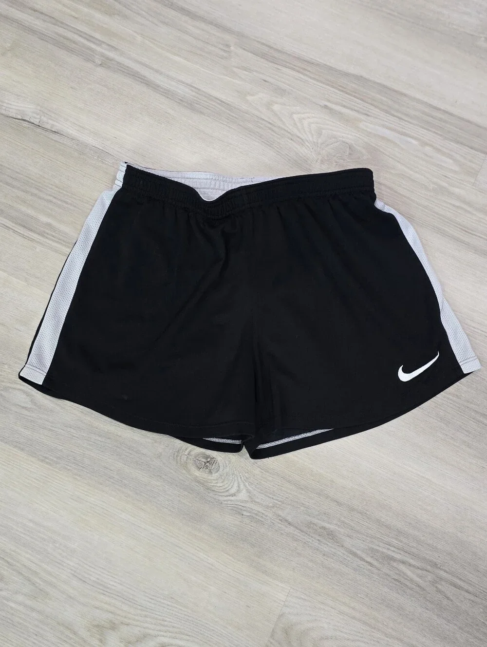 Nike Girls Black Basketball Shorts with White Side Panels  Size M Spot See Pic